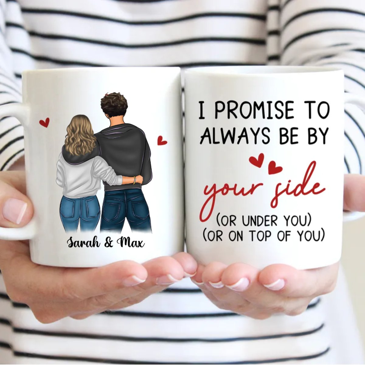 I Promise To Always Be By Your Side - Couple Personalized Custom Mug - Personalized Mug - Makezbright Gifts