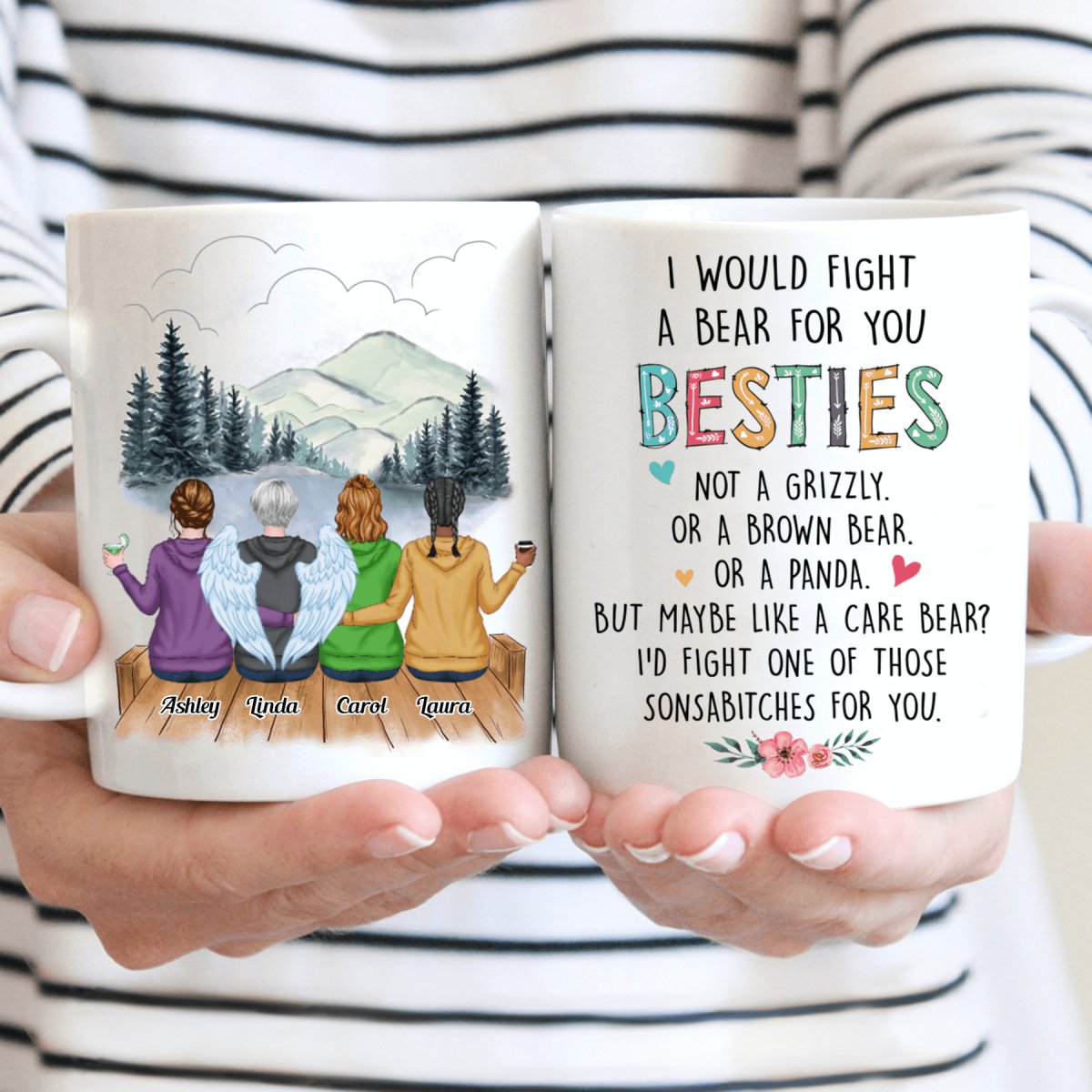 I Would Fight A Bear For You Besties V2 - Personalized Mug - Makezbright Gifts