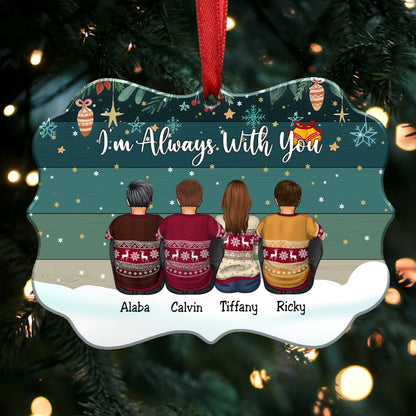 I'm Always With You - Personalized Christmas Ornament (Green) - Makezbright Gifts