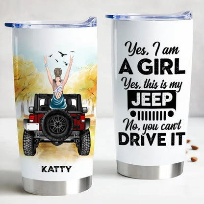 Journey Girls - A Girl With Off - Road Car - Personalized Tumbler - Makezbright Gifts