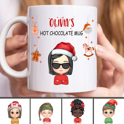 Kids - Hot Chocolate Christmas Mug - Personalized Mug - Makezbright Gifts