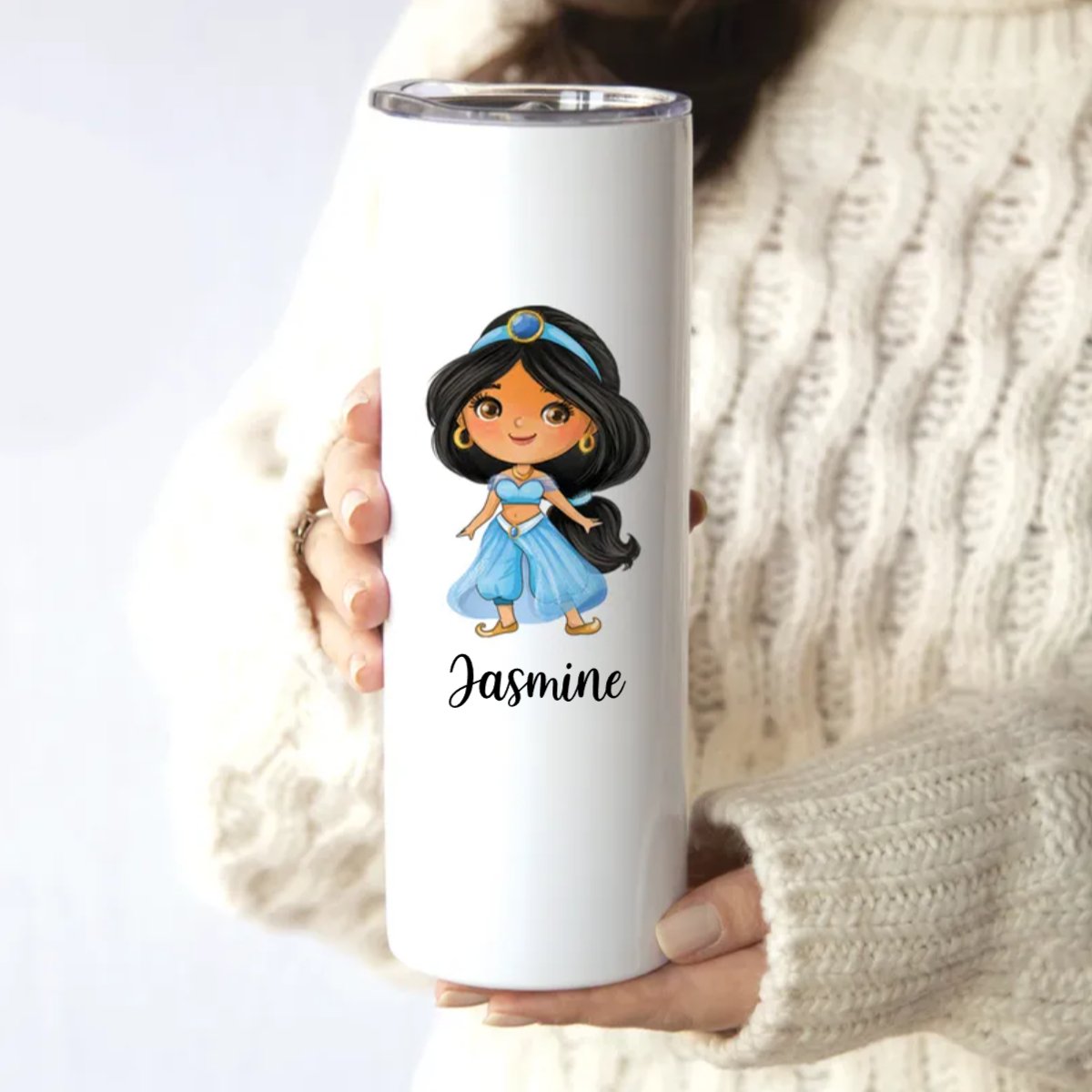 Kids - Princess Skinny Tumbler for Kids Back to School Gift - Personalized Skinny Tumbler - Makezbright Gifts