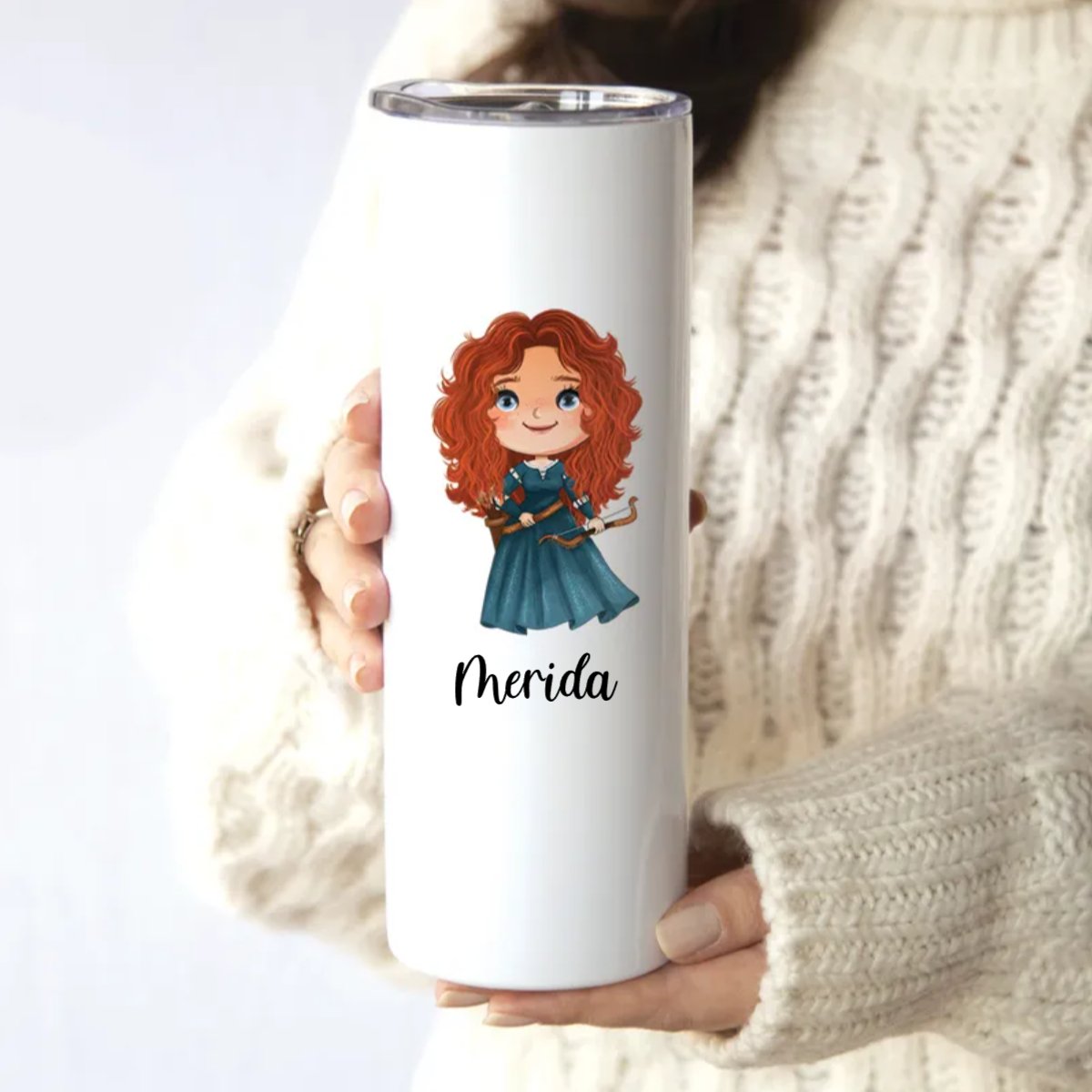 Kids - Princess Skinny Tumbler for Kids Back to School Gift - Personalized Skinny Tumbler - Makezbright Gifts