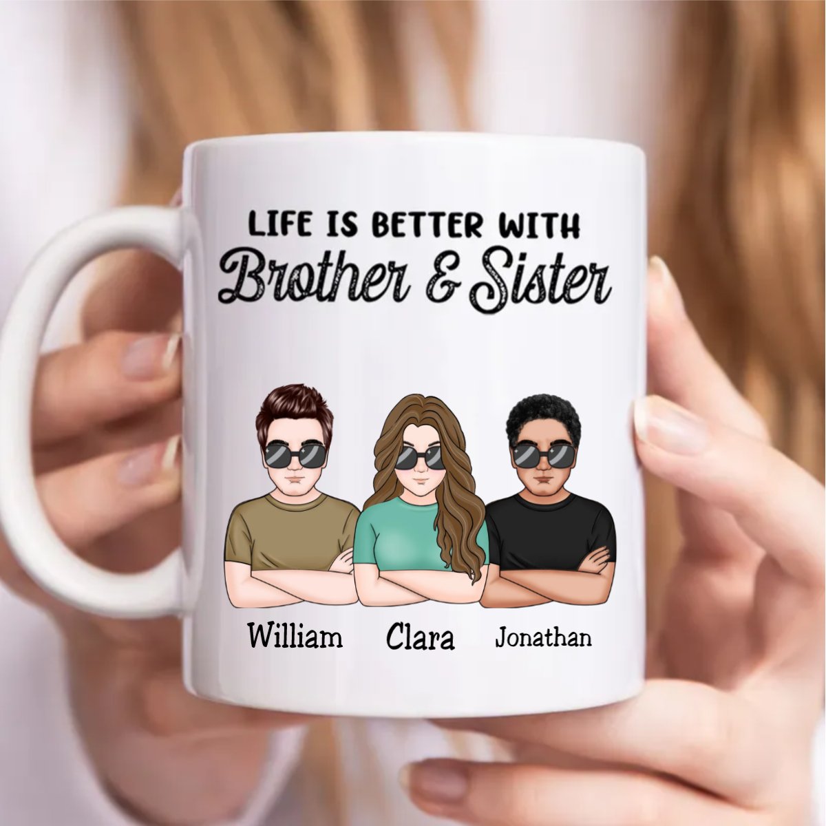 Life Is Better With Brother & Sister V2 - Personalized Mug - Makezbright Gifts