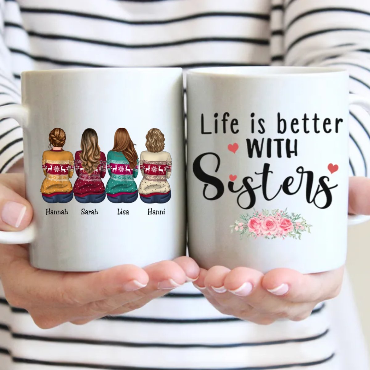 Life Is Better With Sisters - Personalized Mug - Makezbright Gifts