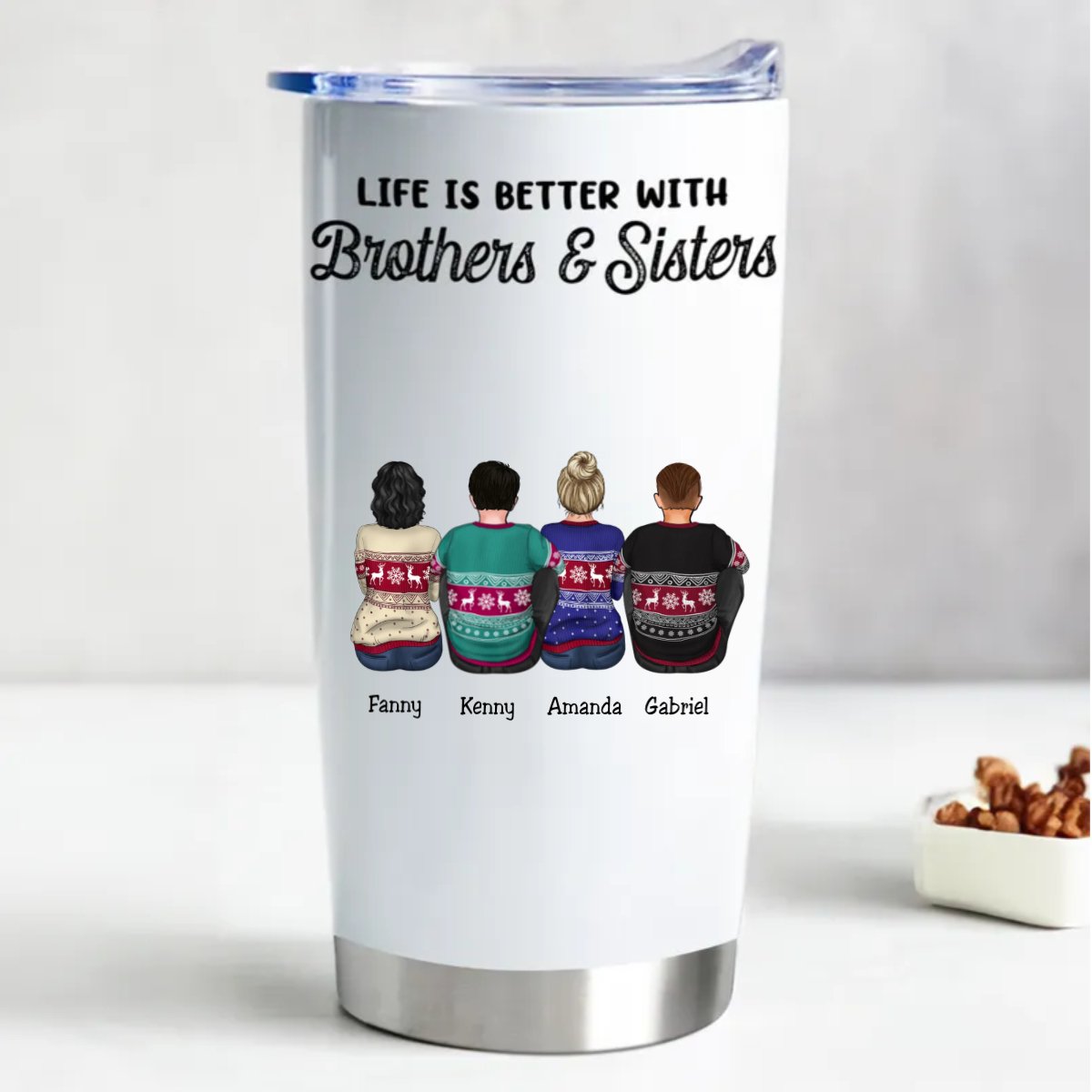 Life Is Sweeter With Siblings - Custom Insulated Tumbler (AA) - Makezbright Gifts