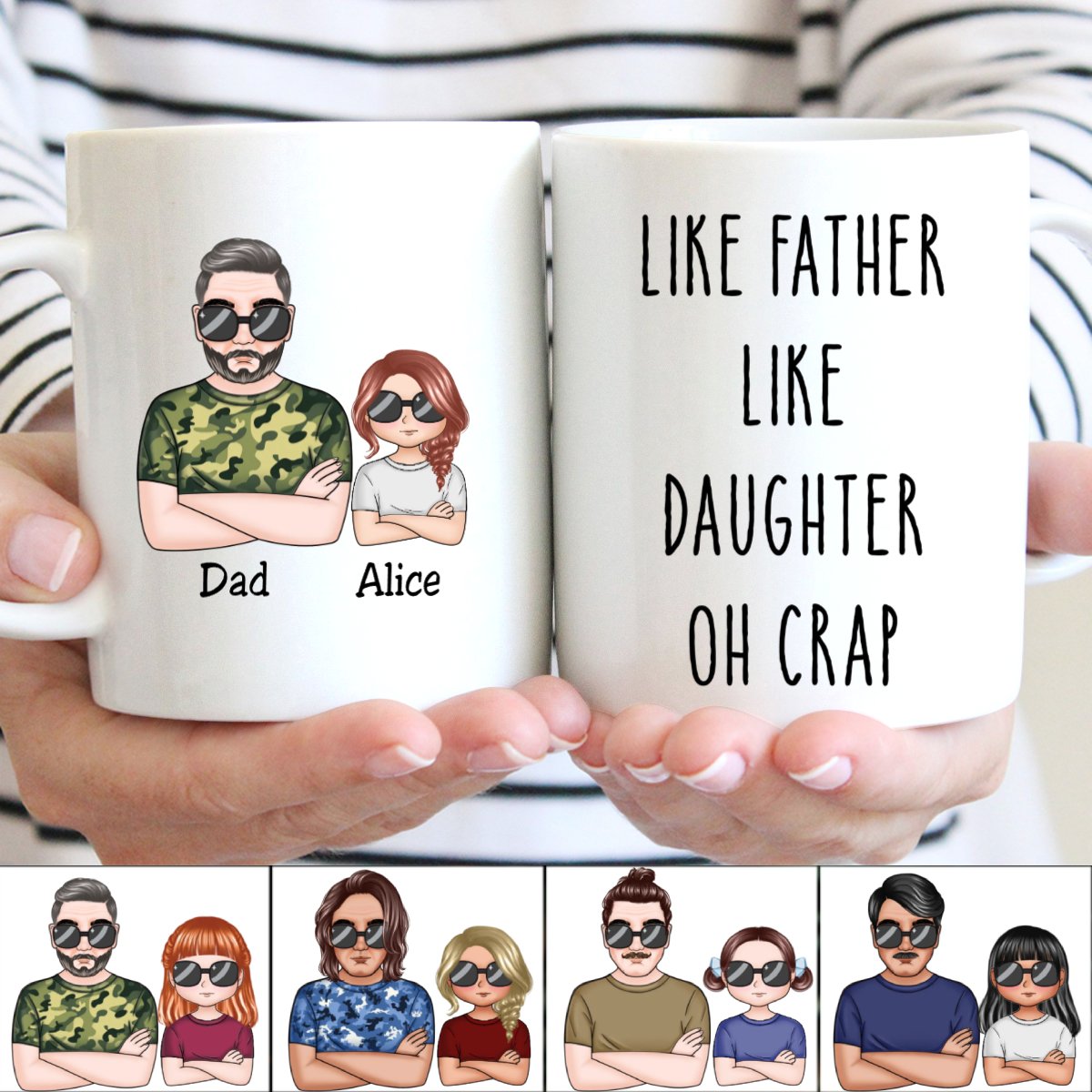 Like Father Like Daughter - Personalized Mug - Makezbright Gifts