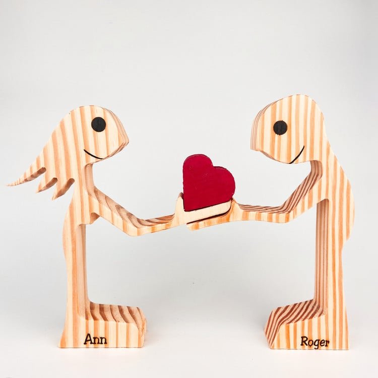 MakeZBright Wooden Couple - V3 - Makezbright Gifts