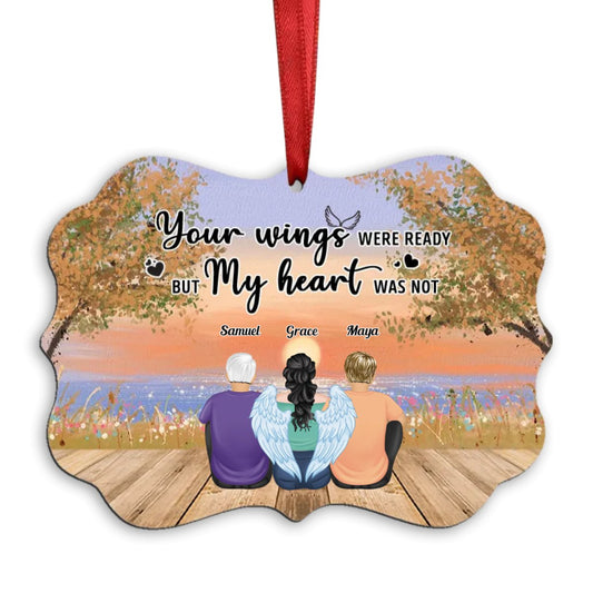 Memorial Gift - Your Wings Were Ready But My Heart Was Not - Personalized Ornament - Makezbright Gifts