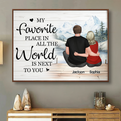 Favorite Place In All The World Lake View Couple Personalized Poster