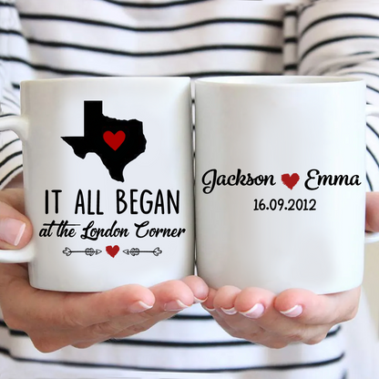 Where It All Began Couple Anniversary Gift For Her For Him Personalized Coffee Mug