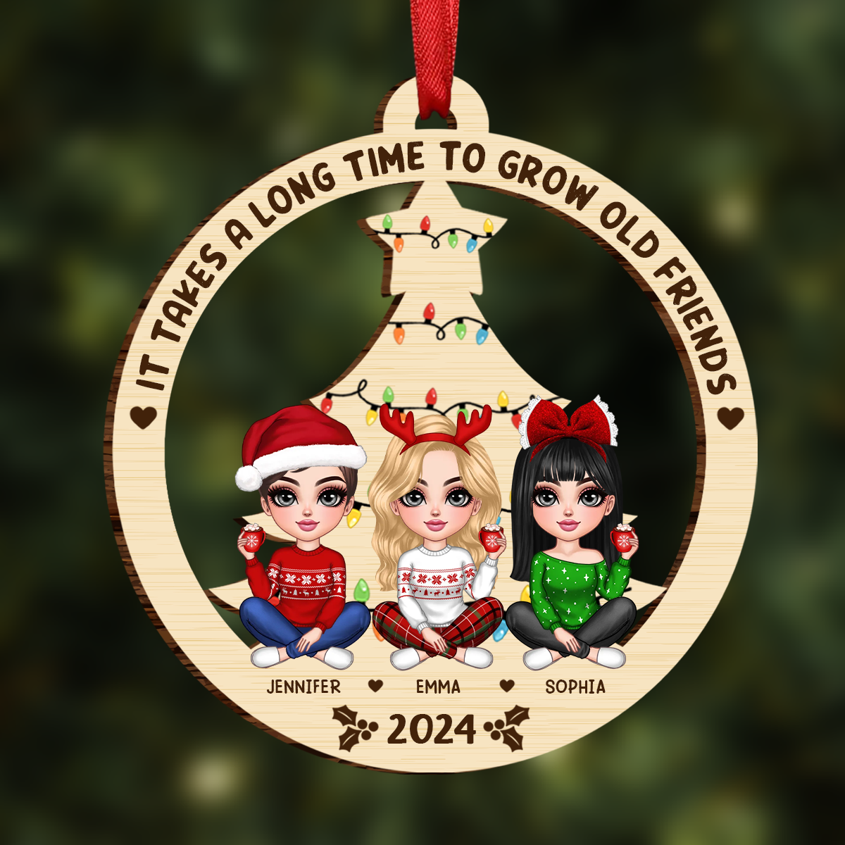 Best Friend Christmas Ornament 2024, It Takes A Long Time To Grow Old Friends Ornament, Best Friend Ornament, Besties Christmas Ornament