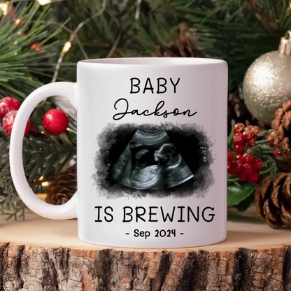 Personalized Baby Announcement Ceramic Mug, Pregnancy Reveal To Grandparents or Aunt and Uncle, to Husband, Baby Coming Soon