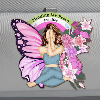 Minding My Peace - Personalized Custom Shaped Car Visor Clip