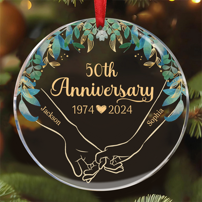 Couples Anniversary - Personalized Circle Acrylic Ornament