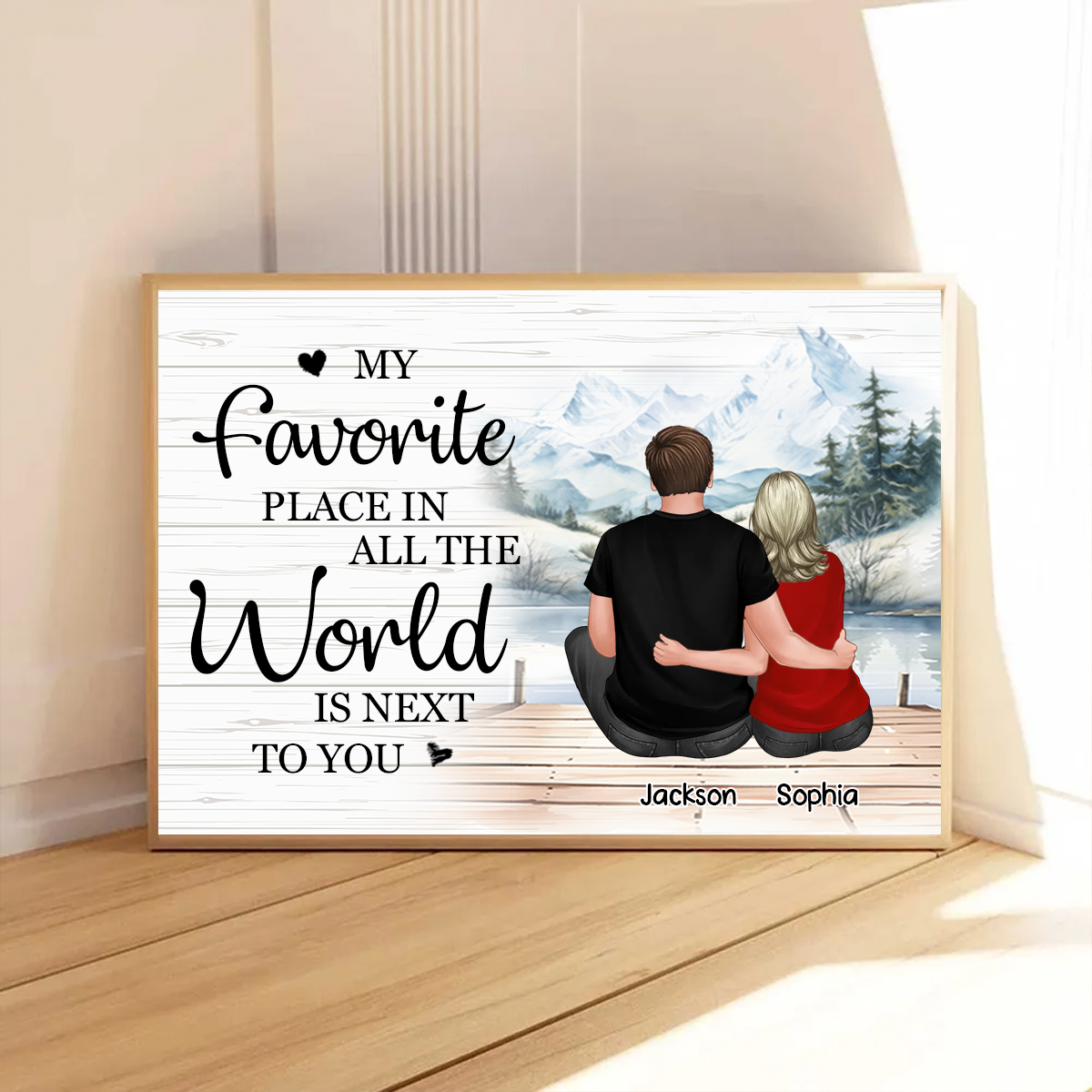 Favorite Place In All The World Lake View Couple Personalized Poster