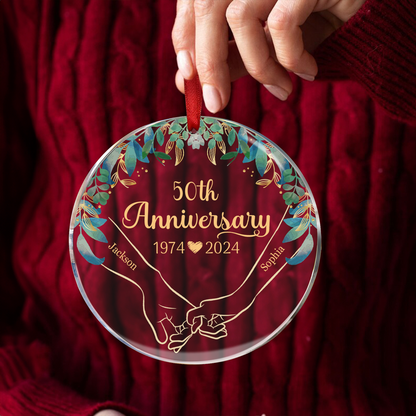 Couples Anniversary - Personalized Circle Acrylic Ornament