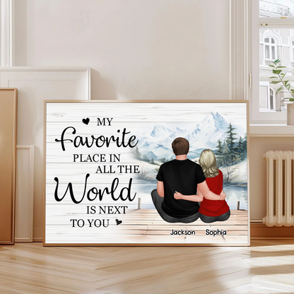 Favorite Place In All The World Lake View Couple Personalized Poster