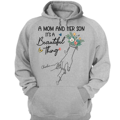 Mother - A Mom And Her Children - Personalized Custom Unisex T - shirt, Sweatshirt (HJ) - Makezbright Gifts