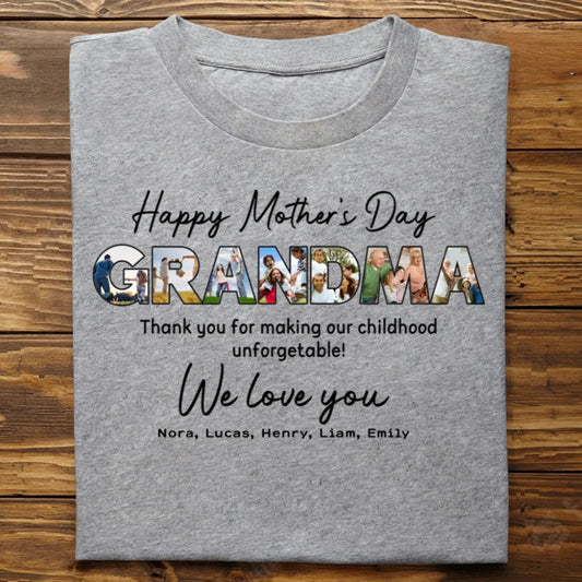 Mother - Custom Photo Happy Mother's Day Grandma - Personalized Unisex T - Shirt - Makezbright Gifts