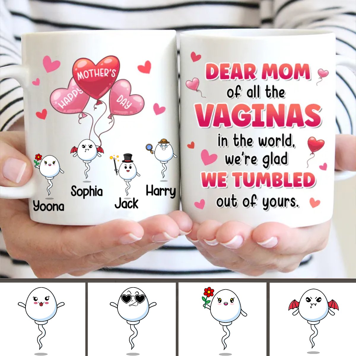 Mother - Dear Mom We're Glad We Tumbled Out Of Yours - Personalized Mug (TL) - Makezbright Gifts