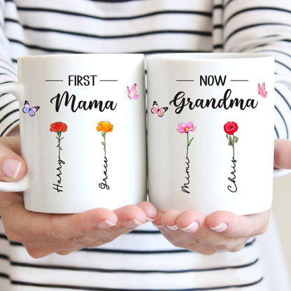 Mother - First Mom Now Grandma - Personalized Mug (L) - Makezbright Gifts