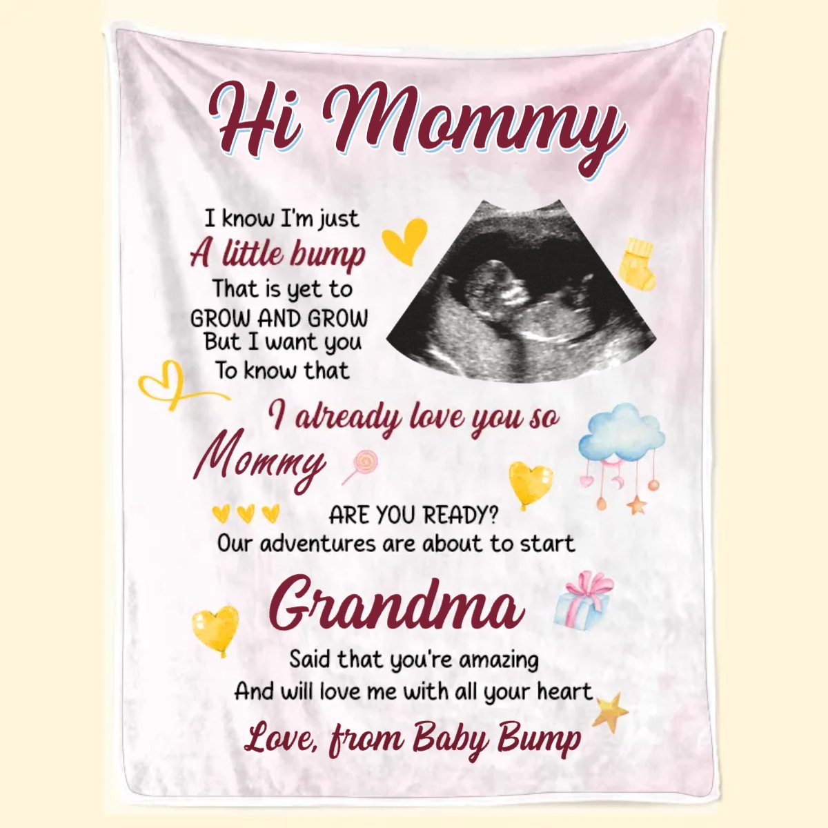 Mother - Hi Mommy - Personalized Blanket (TL) - Makezbright Gifts