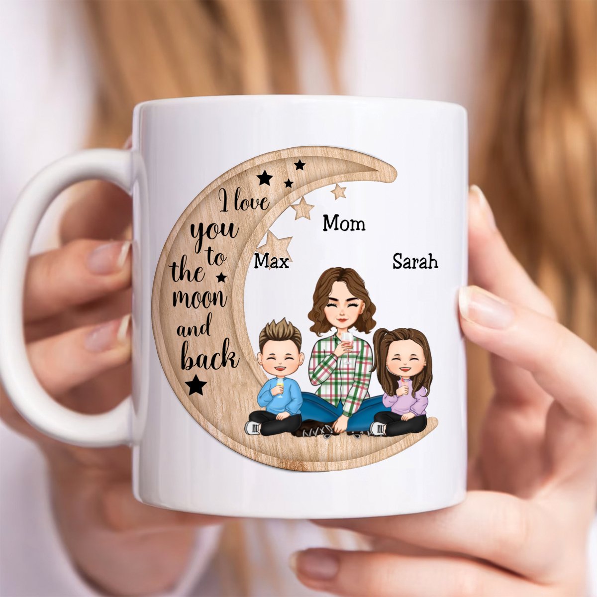 Mother - I Love You To The Moon And Back - Personalized Mug (I) - Makezbright Gifts