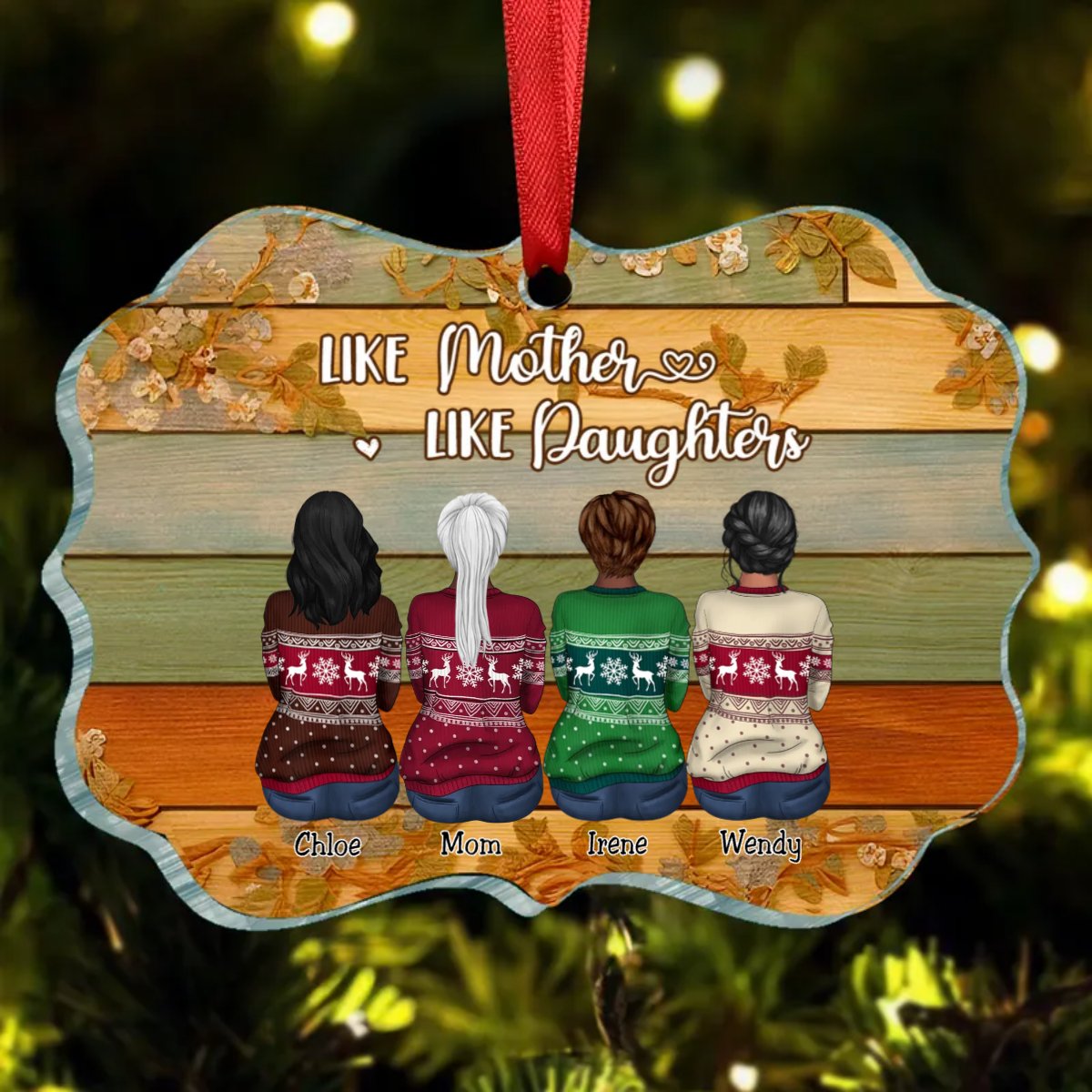 Mother - Like Mother Like Daughters - Personalized Ornament - Makezbright Gifts