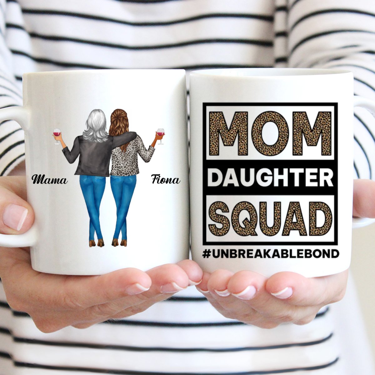 Mother - Mom Daughter Squad Unbreakable Bond - Personalized Mug (VT) - Makezbright Gifts