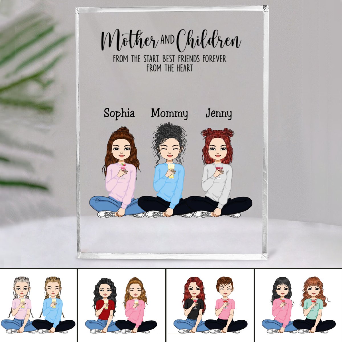 Mother - Mother And Children Best Friends Forever - Personalized Acrylic Plaque - Makezbright Gifts