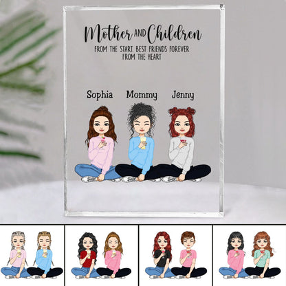 Mother - Mother And Children Best Friends Forever - Personalized Acrylic Plaque - Makezbright Gifts