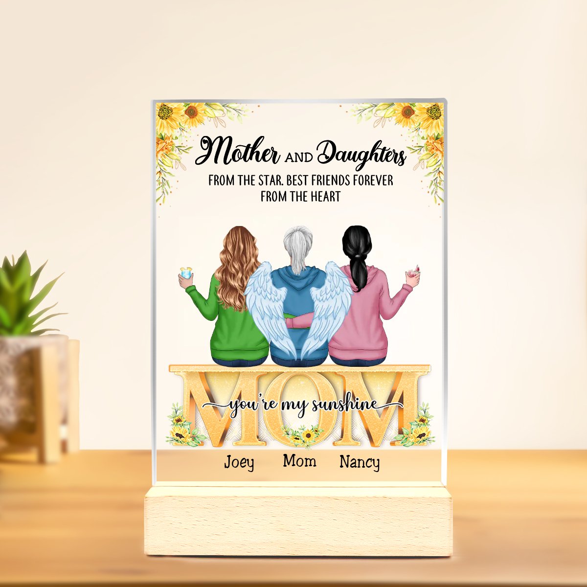 Mother - Mother & Daughters From The Star, Best Friends Forever From The Heart - Personalized Acrylic Plaque - Makezbright Gifts