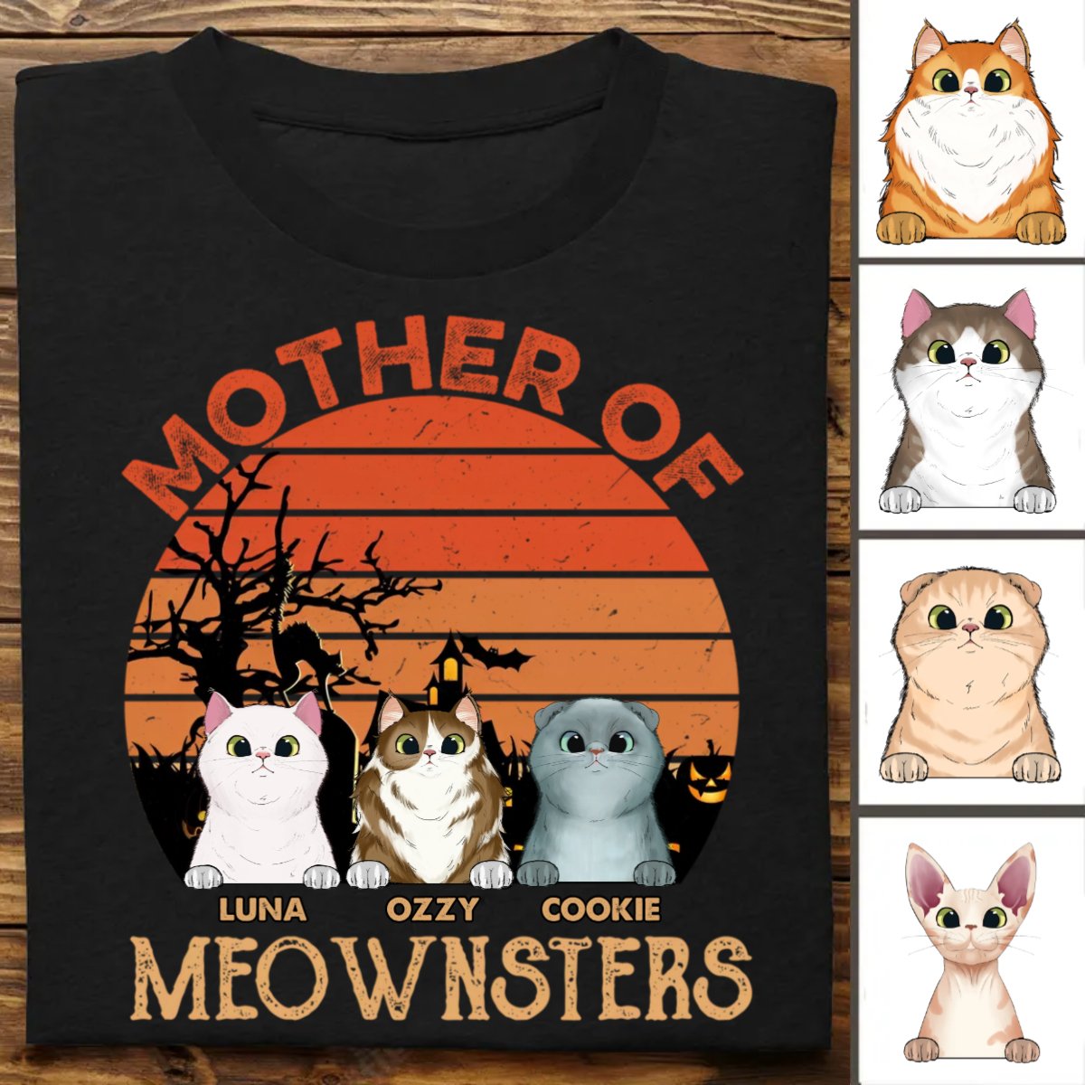 Mother - Mother Of Meownsters - Personalized Unisex T - shirt - Makezbright Gifts