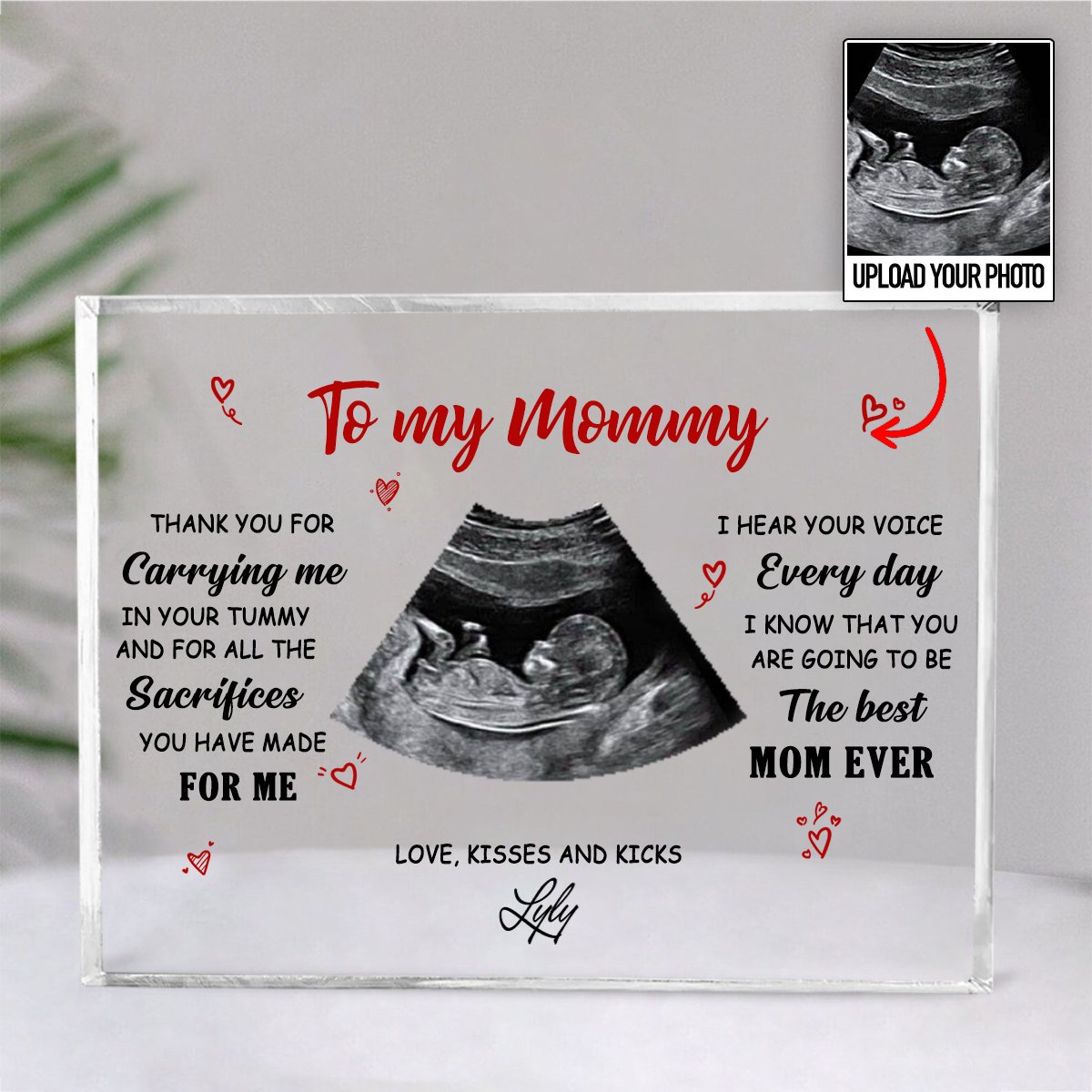 Mother - Thank You For Carrying Me In Your Tummy - Personalized Acrylic Plaque - Makezbright Gifts