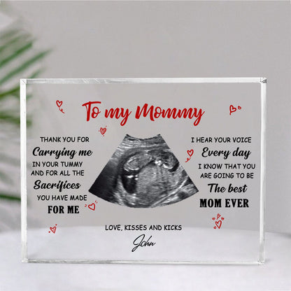 Mother - Thank You For Carrying Me In Your Tummy - Personalized Acrylic Plaque - Makezbright Gifts