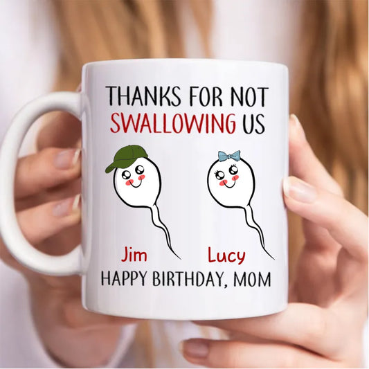 Mother - Thanks For Not Swallowing Us - Personalized Mug - Makezbright Gifts