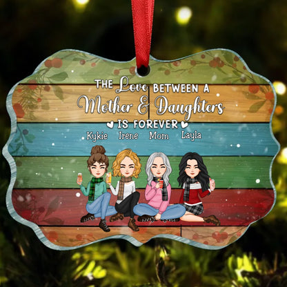 Mother - The Love Between A Mother And Daughters Is Forever - Personalized Ornament - Makezbright Gifts