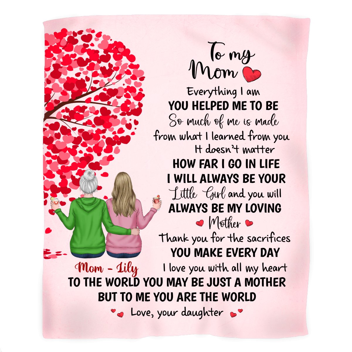 Mother - To My Mom Everything I Am You Helped Me To Be... - Personalized Blanket - Makezbright Gifts