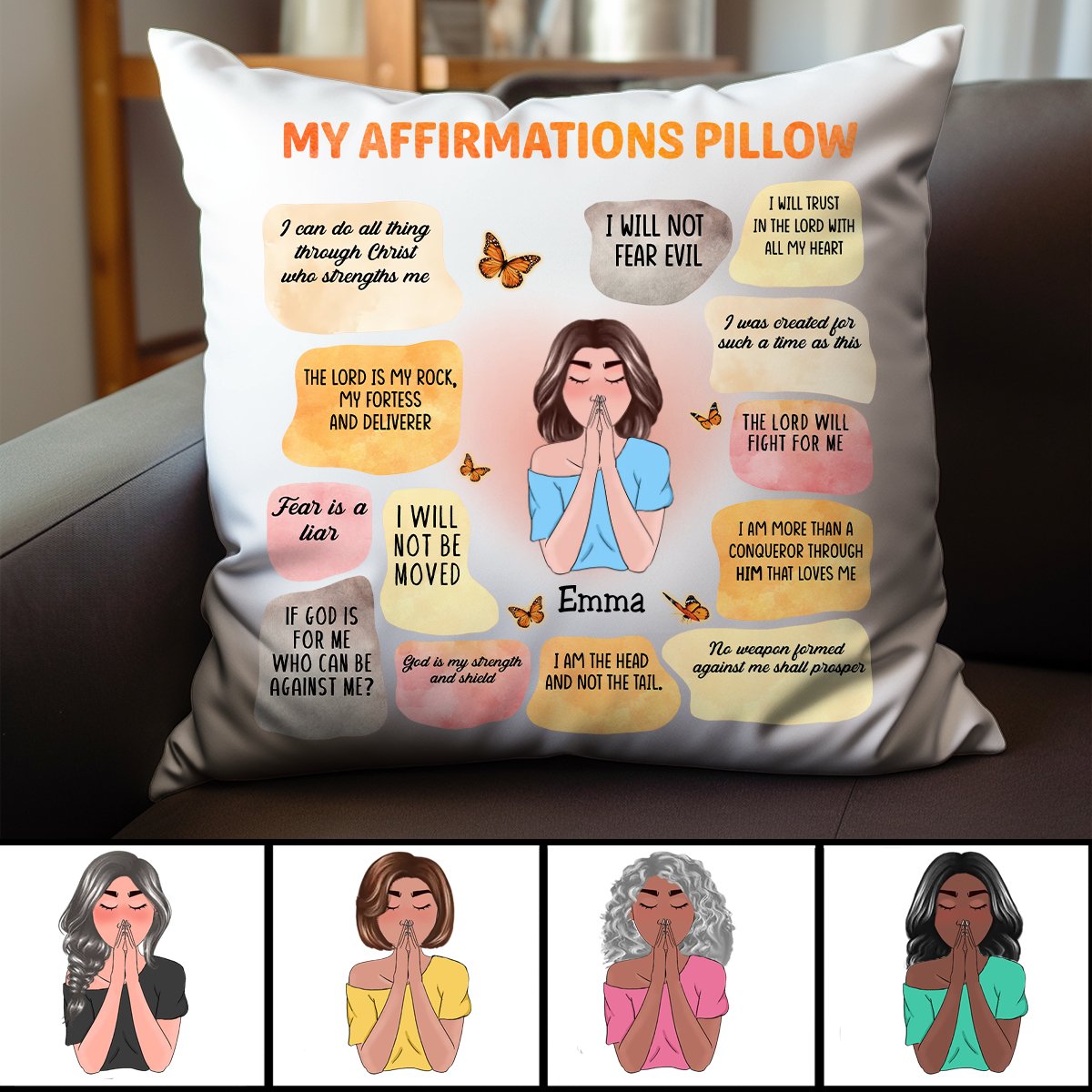 My Affirmations Pillow - Personalized Pillow - Makezbright Gifts