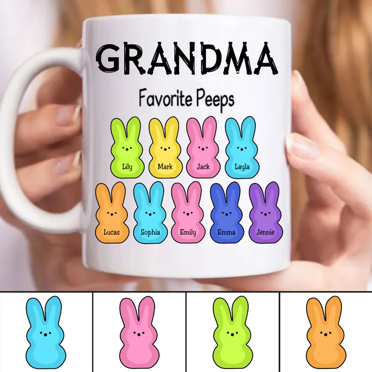 My Favorite Peeps Call Me Grandma - Personalized Mug - Makezbright Gifts