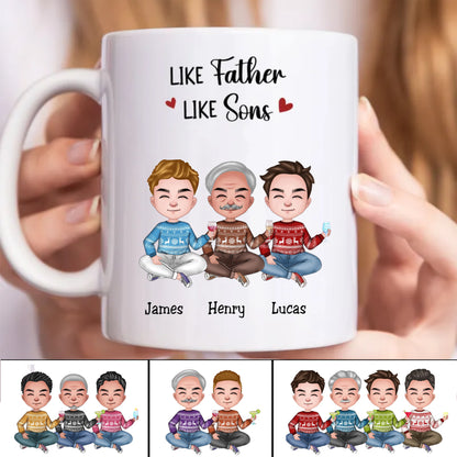 Father's Day - Like Father Like Sons - Personalized Mug