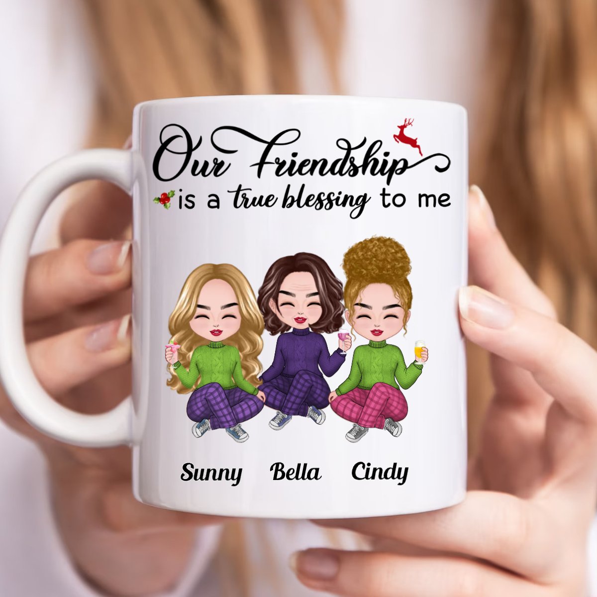 Our Friendship Is A True Blessing To Me - Personalized Mug - Makezbright Gifts