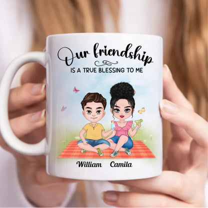 Our Friendship Is A True Blessing To Me - Personalized Mug (BB) - Makezbright Gifts