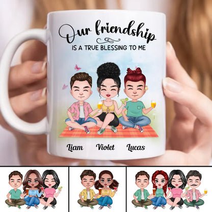 Our Friendship Is A True Blessing To Me - Personalized Mug (BB) - Makezbright Gifts