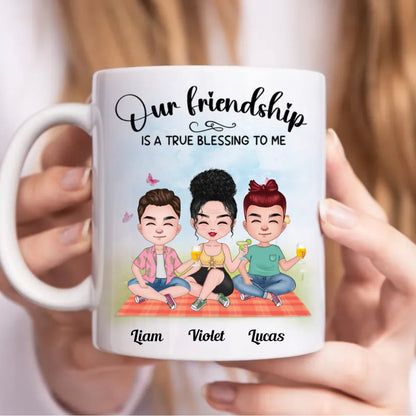 Our Friendship Is A True Blessing To Me - Personalized Mug (BB) - Makezbright Gifts