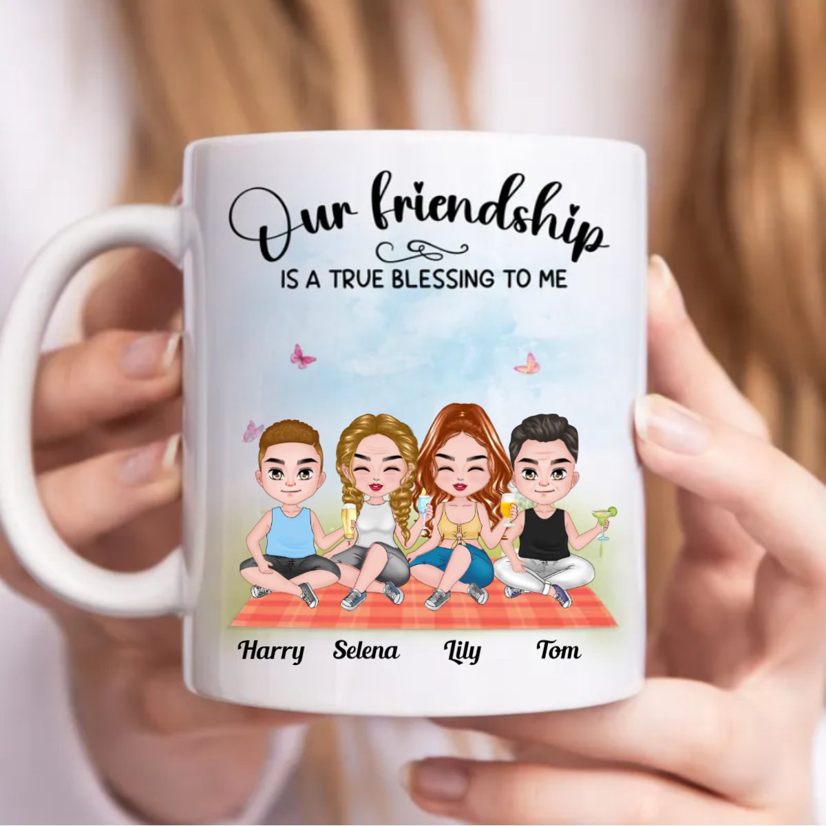 Our Friendship Is A True Blessing To Me - Personalized Mug (BB) - Makezbright Gifts