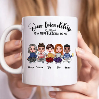 Our Friendship Is A True Blessing To Me - Personalized Mug (N) - Makezbright Gifts