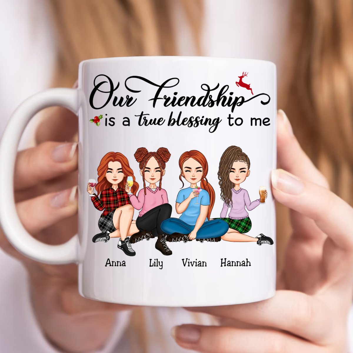 Our Friendship Is A True Blessing To Me - Personalized Mug (SA) - Makezbright Gifts