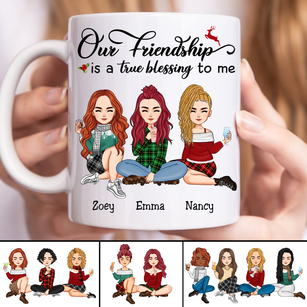 Our Friendship Is A True Blessing To Me - Personalized Mug (SA) - Makezbright Gifts